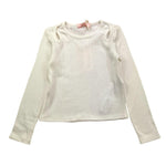 PLEASE maglia girocollo tinta unita a costine Panna per Bambina ML66072G68 PANNA PLEASE 