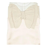 Elisabetta Franchi Abito Giromanica con Fiocco Tinta Unita per Bambina EFAB451 BEIGE ELISABETTA FRANCHI 