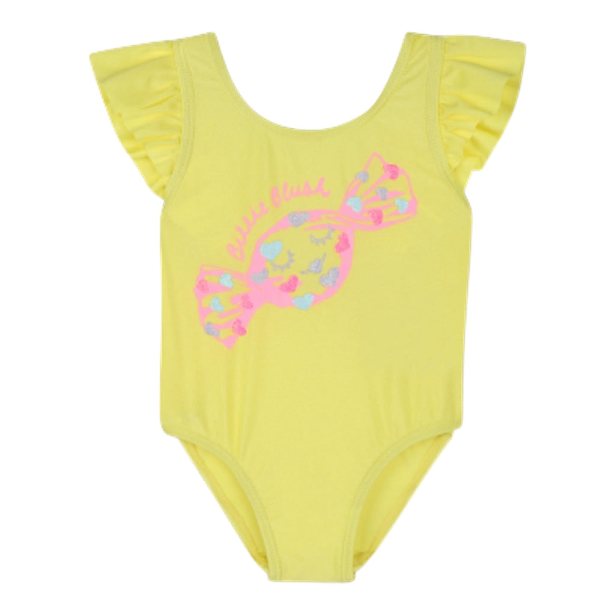 Billieblush Costume Un Pezzo Tinta Unita con Ricami per Neonata U20834 GIALLO BillIEBLUSH 