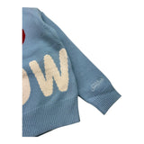 SAINT BARTH maglia girocollo tinta unita con stampa Azzurro per Bambina BIGHEART AZZURRO SAINT BARTH 