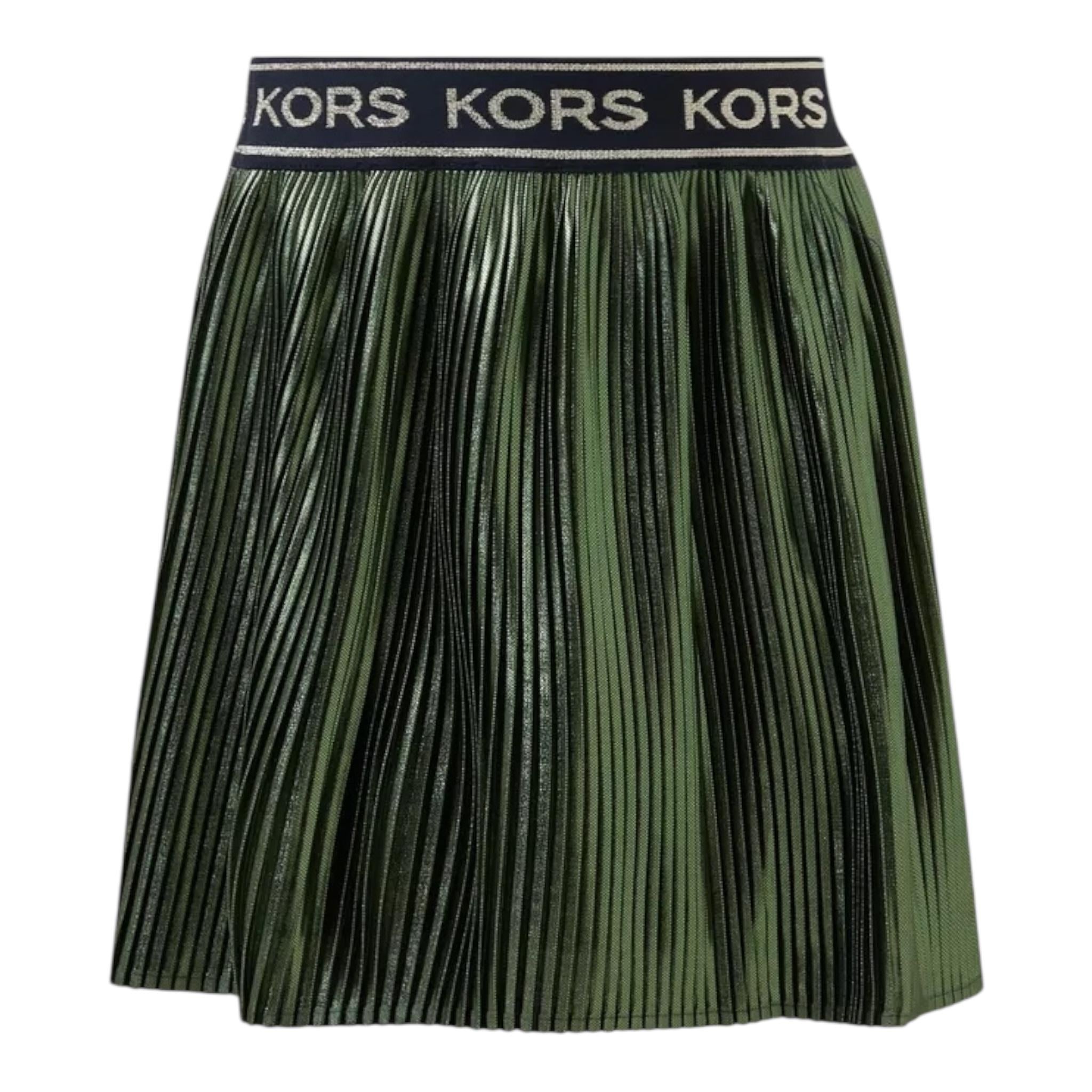MICHAEL KORS gonna tinta unita con elastico logato Verde per Bambina R13129 VERDE MICHAEL KORS 