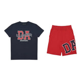Daniele Alessandrini Completo 2 Pezzi T-Shirt - Bermuda Bicolore per Bambino 1236K00357X ROSSO/BLU DANIELE ALESSANDRINI 