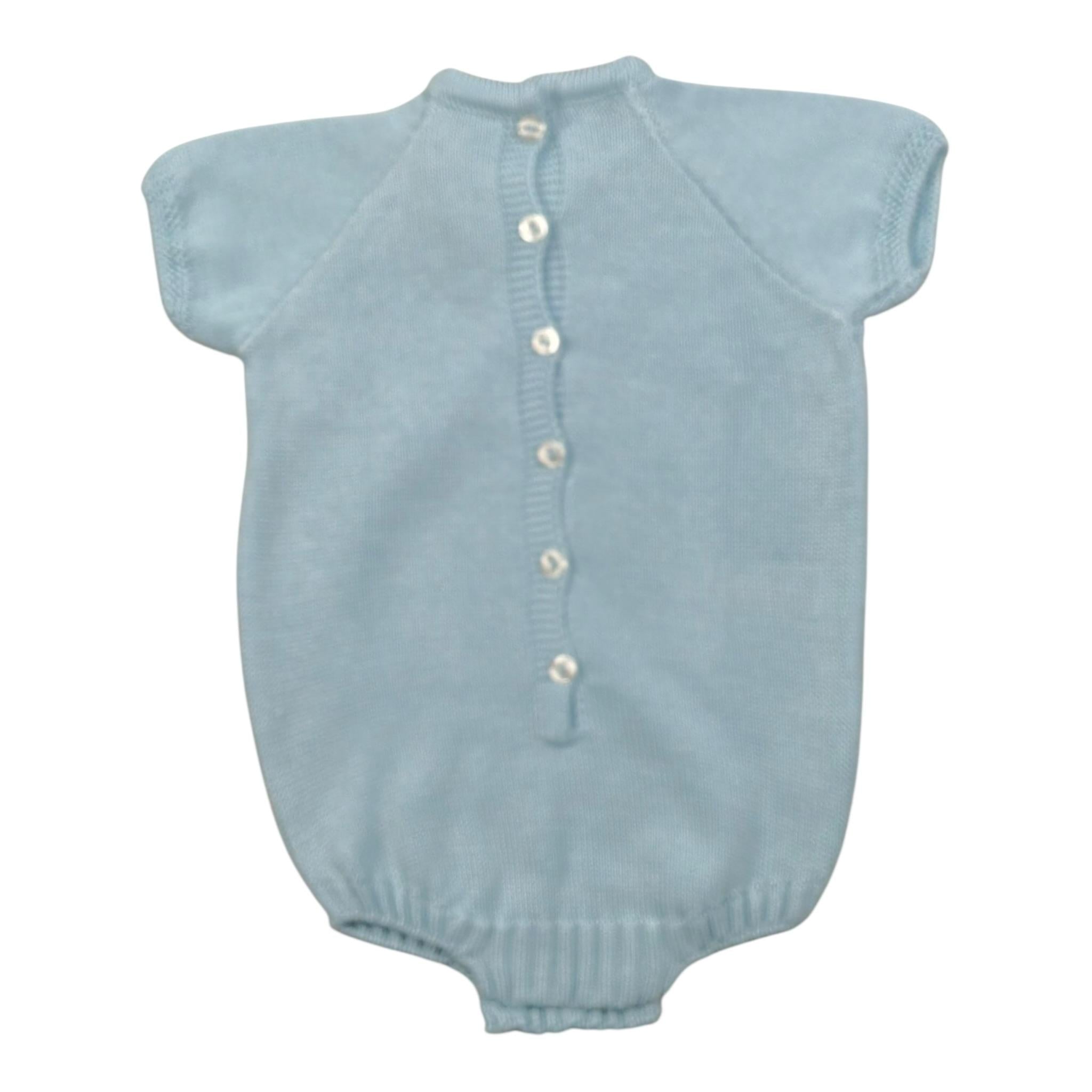 Juliana Pagliaccetto Mezza Manica tinta unita Cn Ricami Azzuro per Neonato 25162X AZZURRO JULIANA 