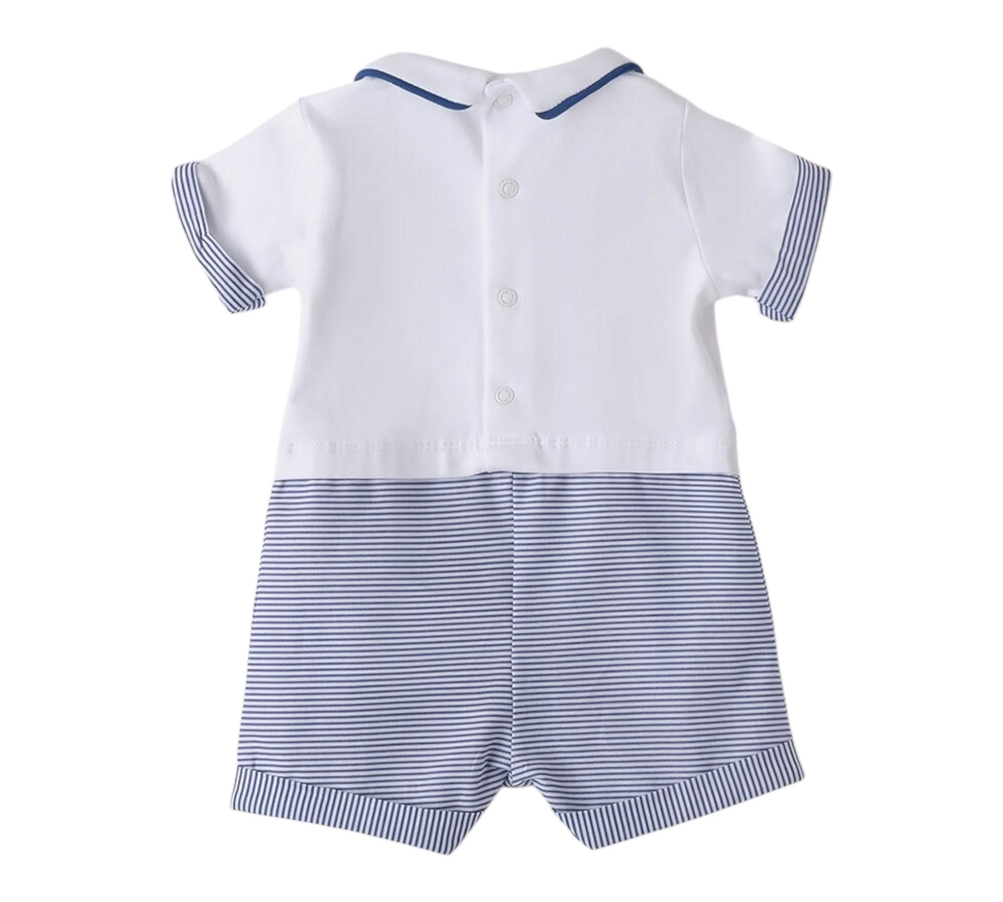 Minibanda Pagliaccetto Mezza Manica Bicolore per Neonato 3B688 BIANCO/BLU MINIBANDA 