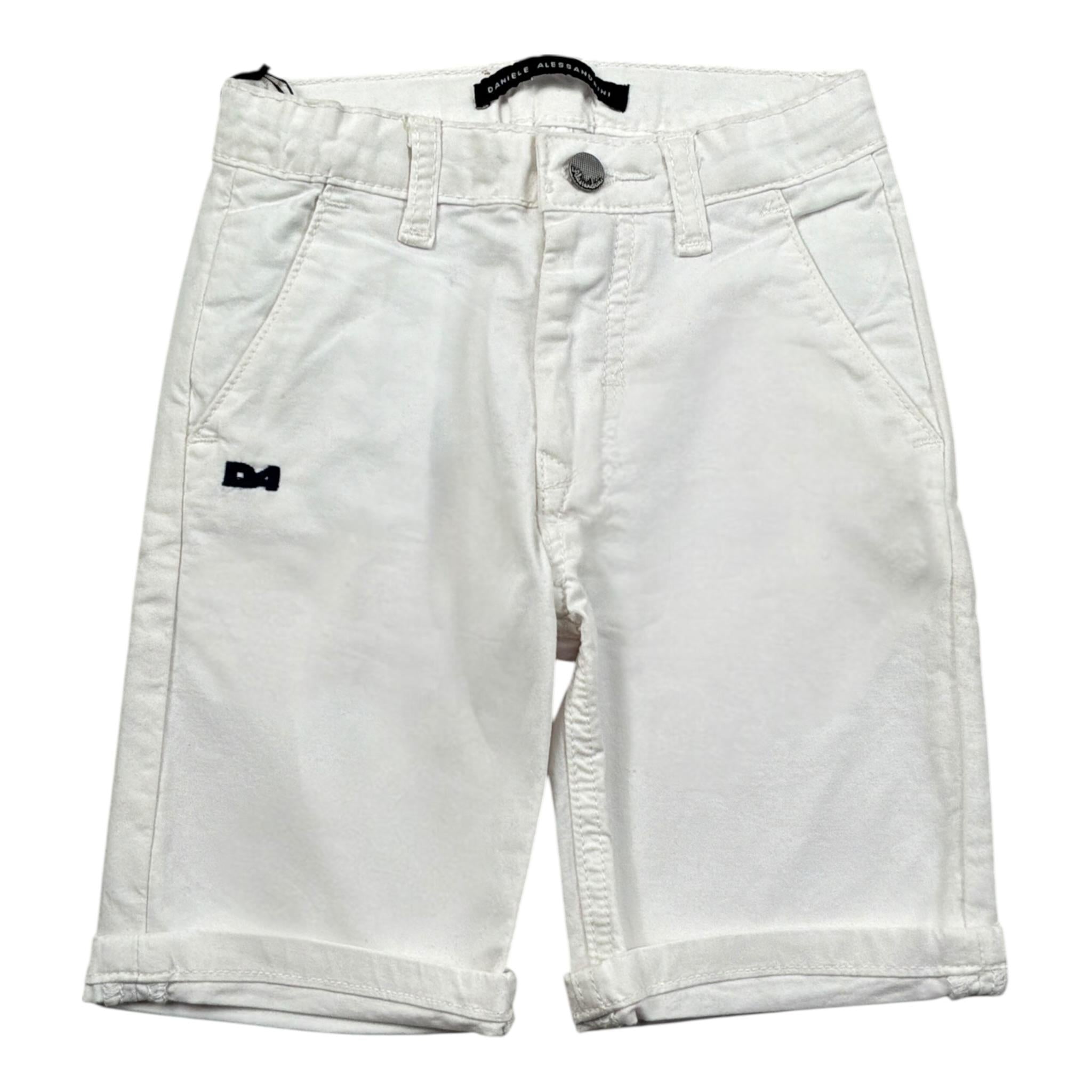 Daniele Alessandrini Bermuda tinta unita con Girovita Regolabile Bianco per Bambino 1296P0834XJ BIANCO DANIELE ALESSANDRINI 