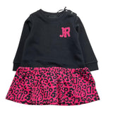 JOHN RICHMOND set abito-coulotte fantasia maculata Nero per Neonata RIA25120VE NERO JOHN RICHMOND 