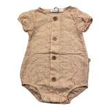 Bamboom+Babies Einfarbiger Strampler mit halben Ärmeln, durchbrochen, Rosa, für Neugeborene
