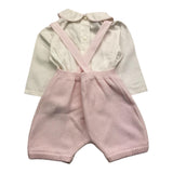 Marlu' 2-teiliges Set Shirt-Strampler Weiß/Rosa für Neugeborene Baby Mädchen