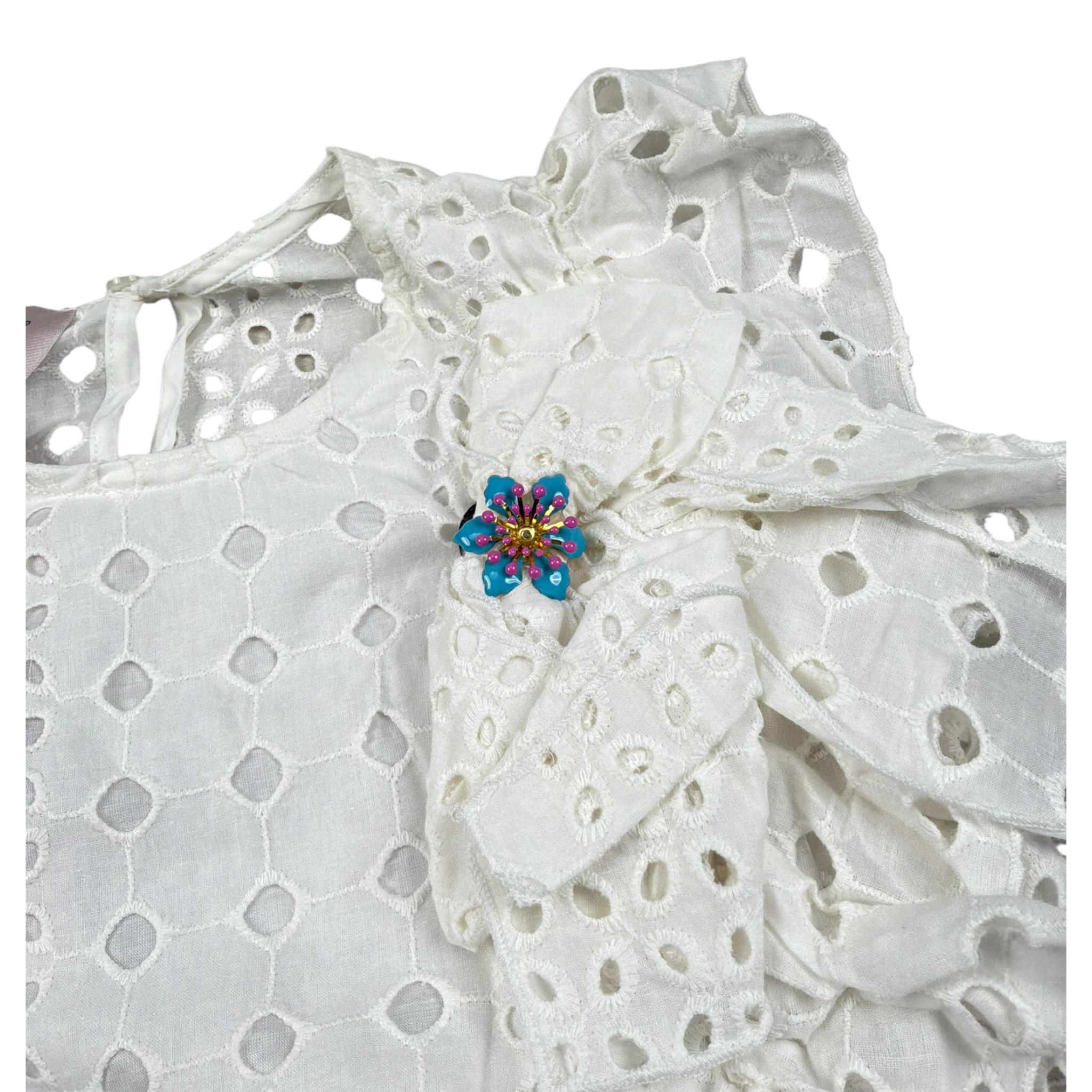 Mariuccia Top tinta unita Traforato Bianco per Bambina MBSS23C751 BIANCO MARIUCCIA 