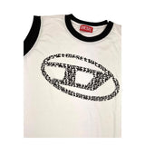 Diesel Jungen Tank Top mit Rundhalsausschnitt, einfarbig, mit Print, weiß
