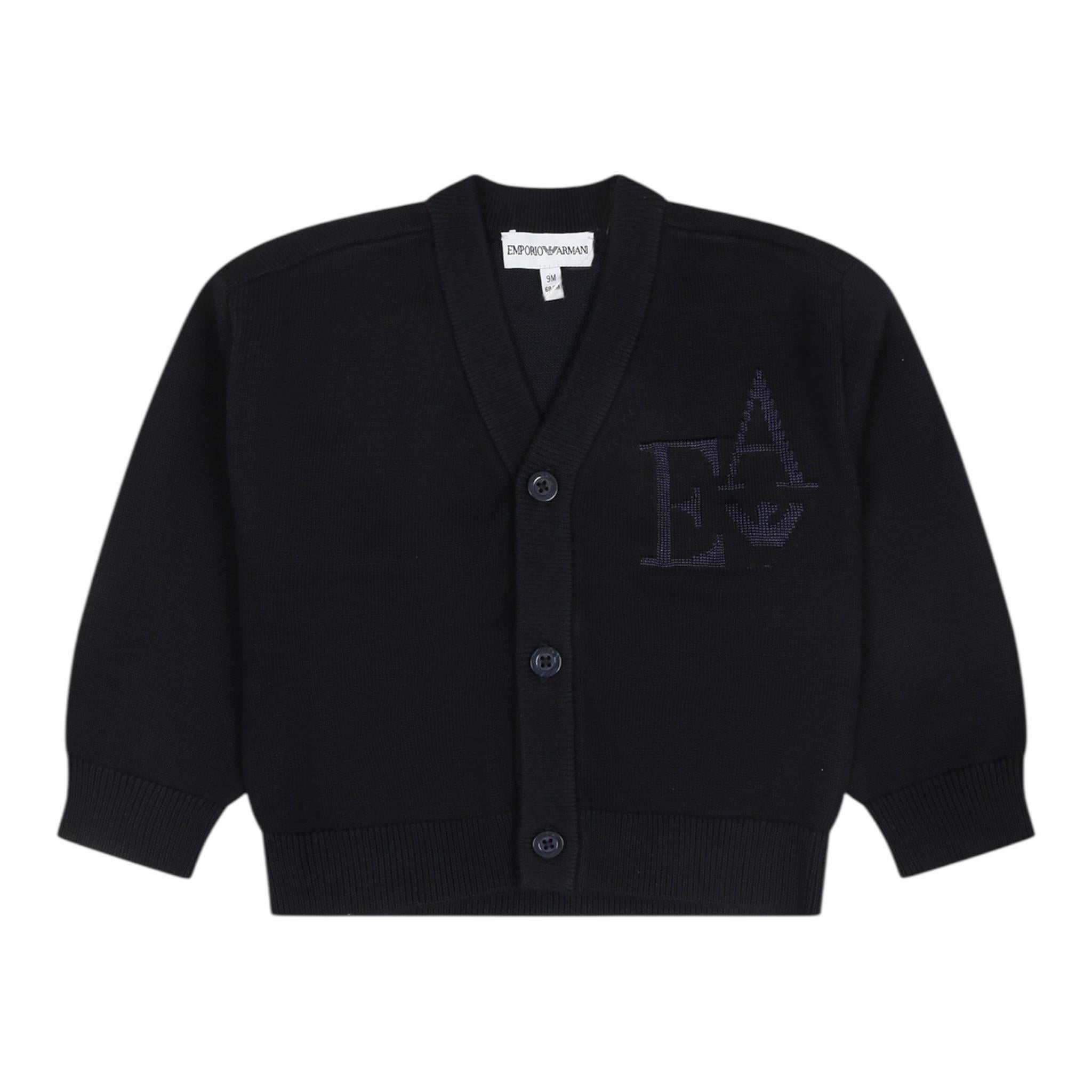 Emporio Armani Cardigan Tinta Unita  per Neonato 3DHM52 BLU EMPORIO ARMANI 