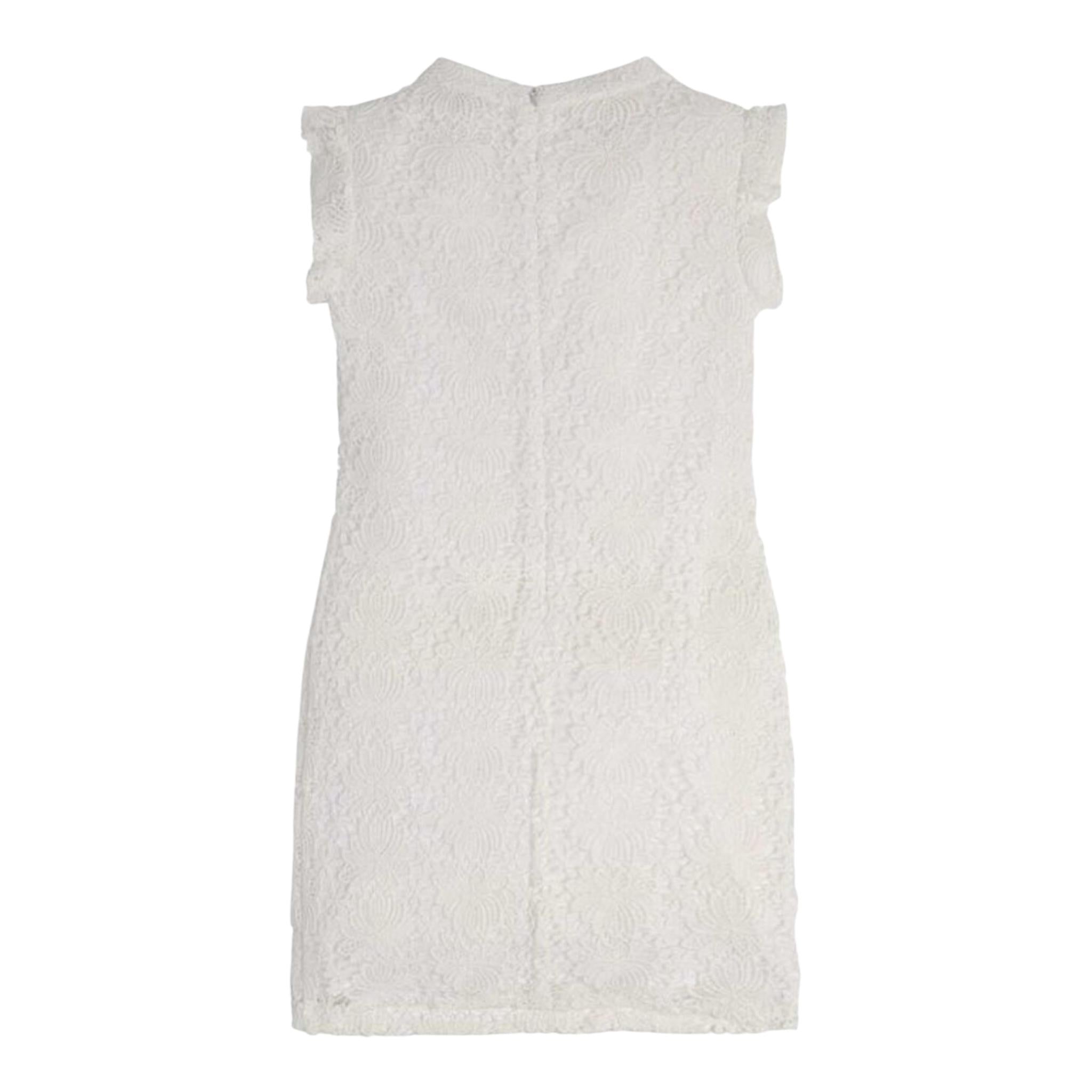 Guess Abito Tinta Unita con Ricami per Bambina J3GK14WFBD0 BIANCO GUESS 