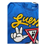 GUESS shirt girocollo tinta unita cn stampa logo Cobalto per Neonato N4YI03K8HM4N COBALTO GUESS 