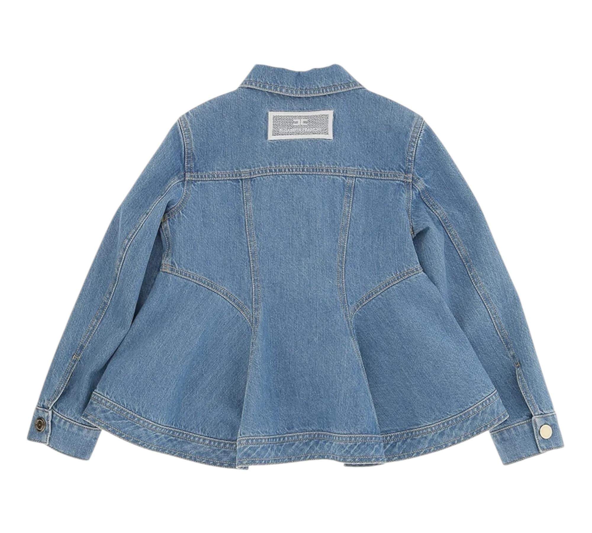 Elisabetta Franchi camicia Manica Lunga Tinta Unita In Denim per Bambina EFGB123XXX AZZURRO ELISABETTA FRANCHI 