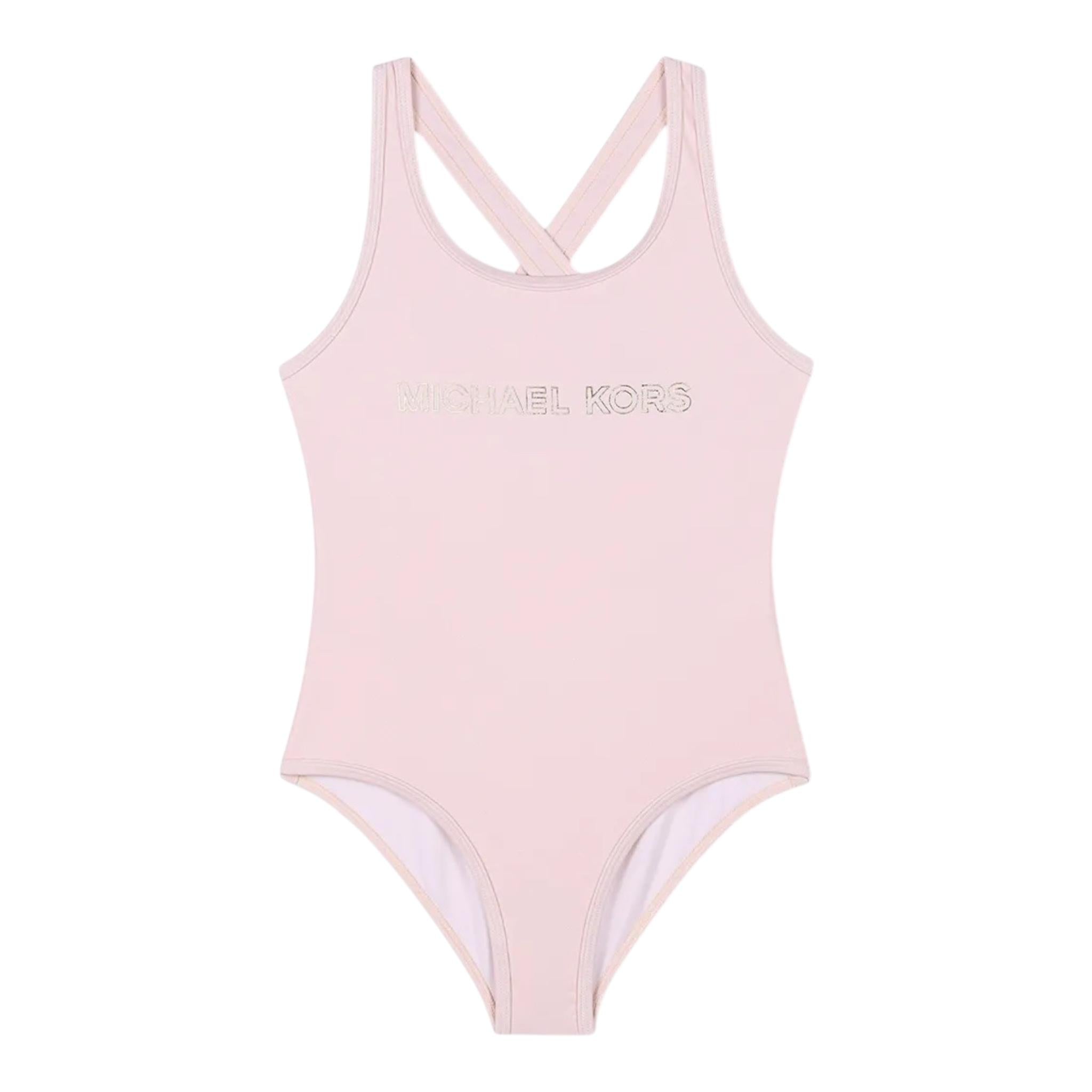 Michael Kors Costume Intero Tinta Unita con Stampa per Neonata R30302N ROSA MICHAEL KORS 