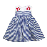 Ilfarobimbi Abito Bicolore con Fantasia A Righe E Colletto per Neonata IFB50576 BIANCO/AZZURRO ILFAROBIMBI 