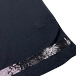 Iceberg T-Shirt Girocollo Tinta Unita con Paillettes per Bambina TSICE5157J NERO ICEBERG 