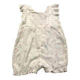 Wedoble Einfarbiger, weißer, ärmelloser Strampler mit Blumenmuster für Babys