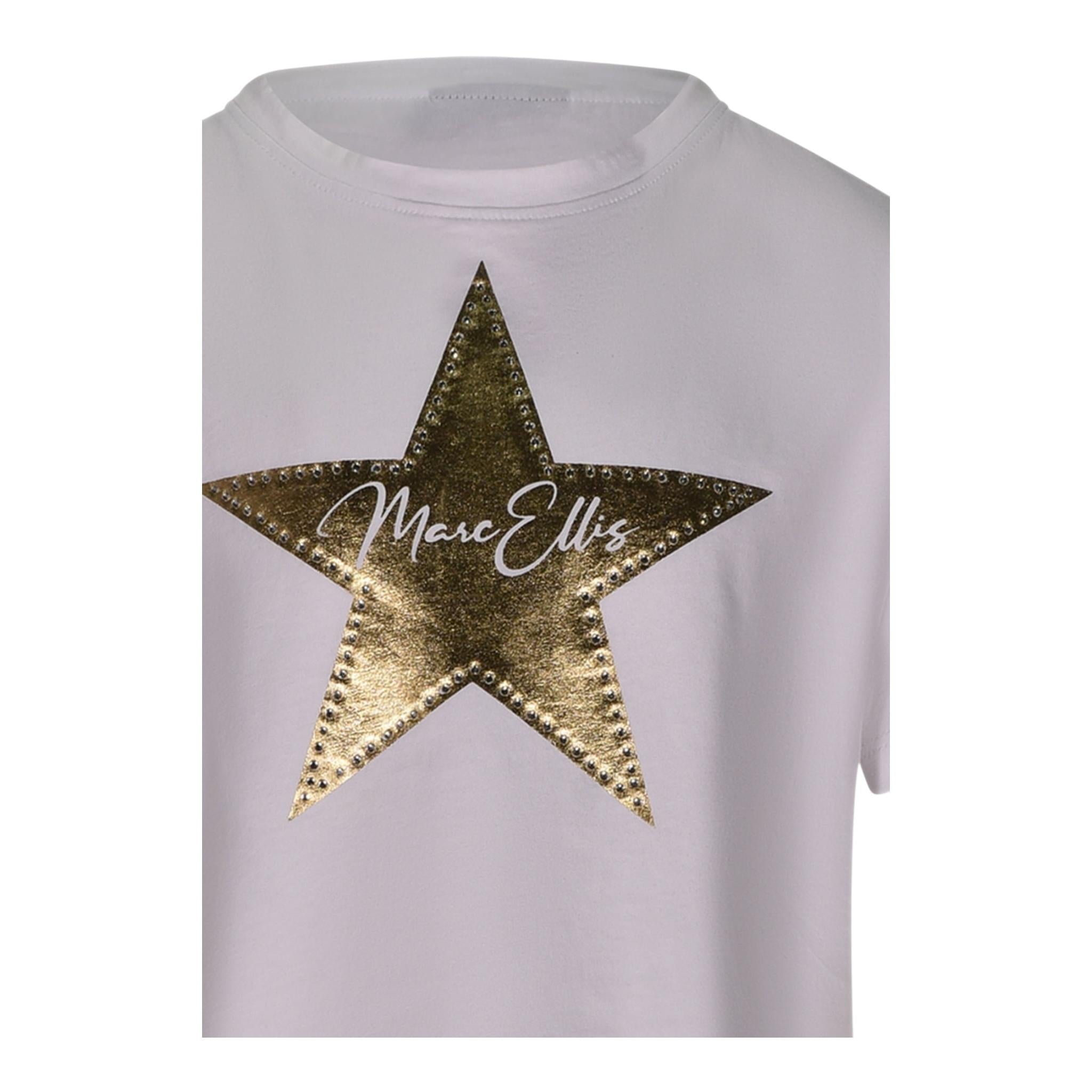 Marc Ellis T-Shirt Tinta Unita con Stampa per Bambina JMJTS01258 BIANCO MARC ELLIS 