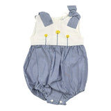 Ilfarobimbi Pagliaccett Bicolore con Fantasia A Righe per Neonata GELSOMINO BIANCO/BLU ILFAROBIMBI 