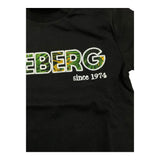 Iceberg – Einfarbiges T-Shirt mit Rundhalsausschnitt und schwarzem Logo-Print für Neugeborene