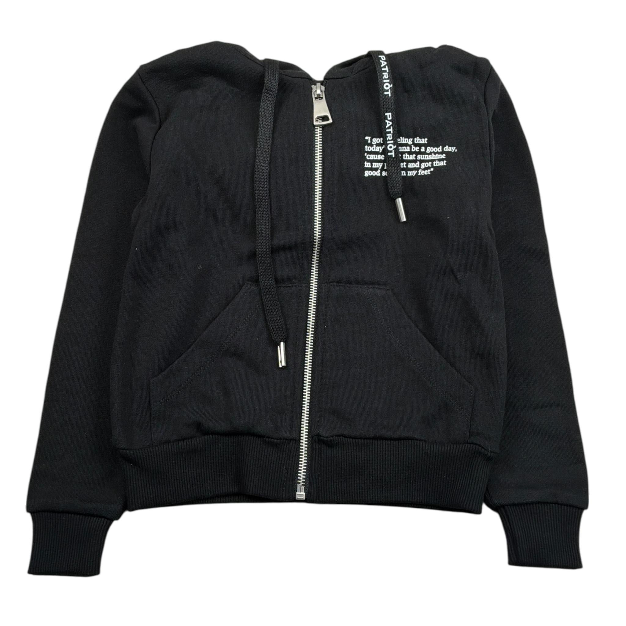 Patriot Felpa tinta unita con Zip E Cappuccio Nero per Neonato 0450 NERO PATRIOT 