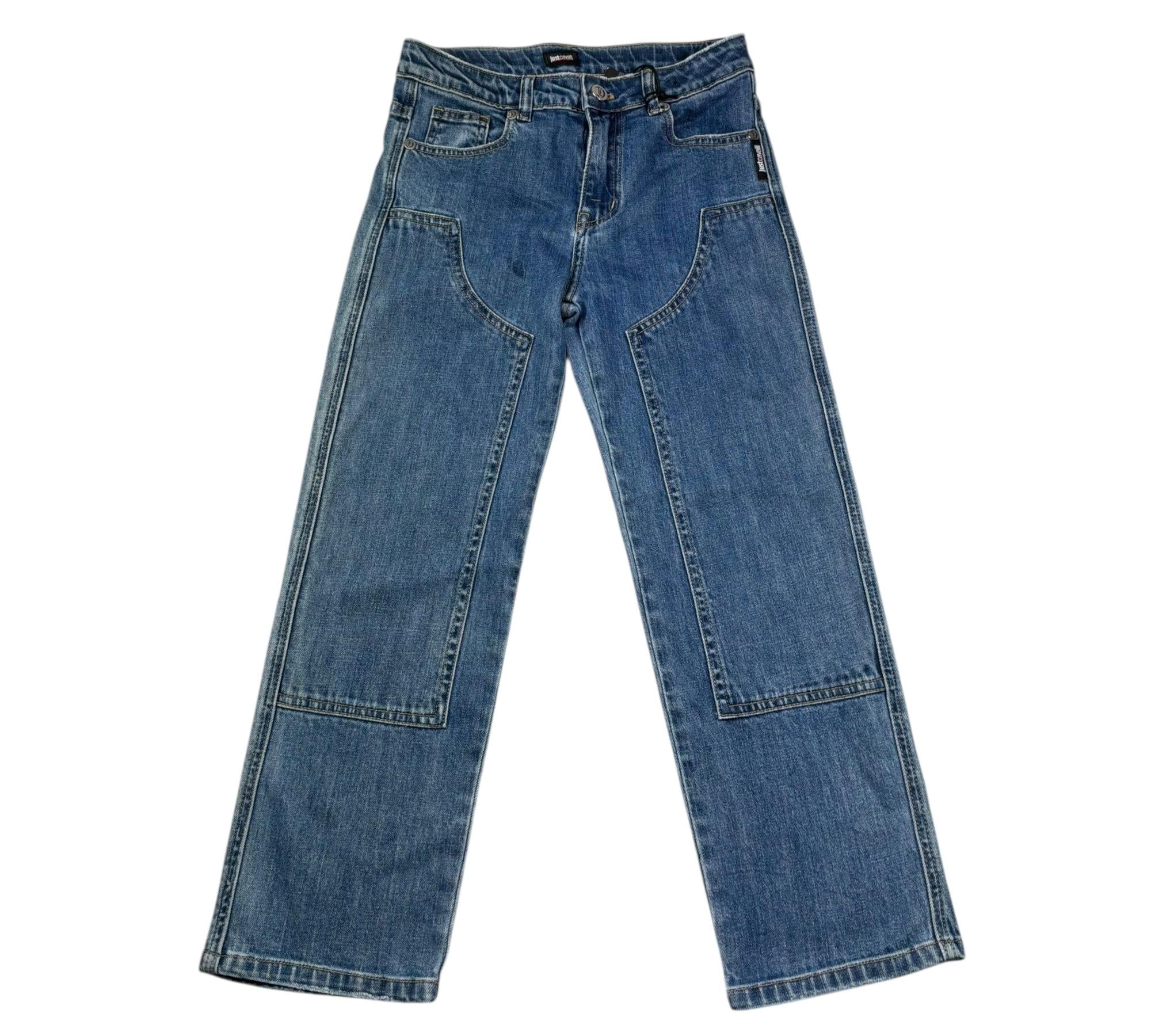 Just Cavalli Jeans Tinta Unita con Girovita Regolabile per Bambino JBP26173JE BLU JUST CAVALLI 