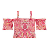Guess Top Einfarbig mit abstraktem rosa Muster für Mädchen