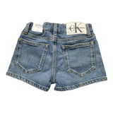 Calvin Klein Einfarbige Jeansshorts mit verstellbarem Bund Blau für Mädchen