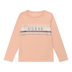 Guess Shirt Girocollo Tinta Unita con Logo per Neonata K5RI04K6YW4 ROSA GUESS 