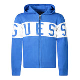 GUESS maglia tinta unita con stampa zip e cappuccio Cobalto per Neonato N4YR01Z2HH0 COBALTO GUESS 