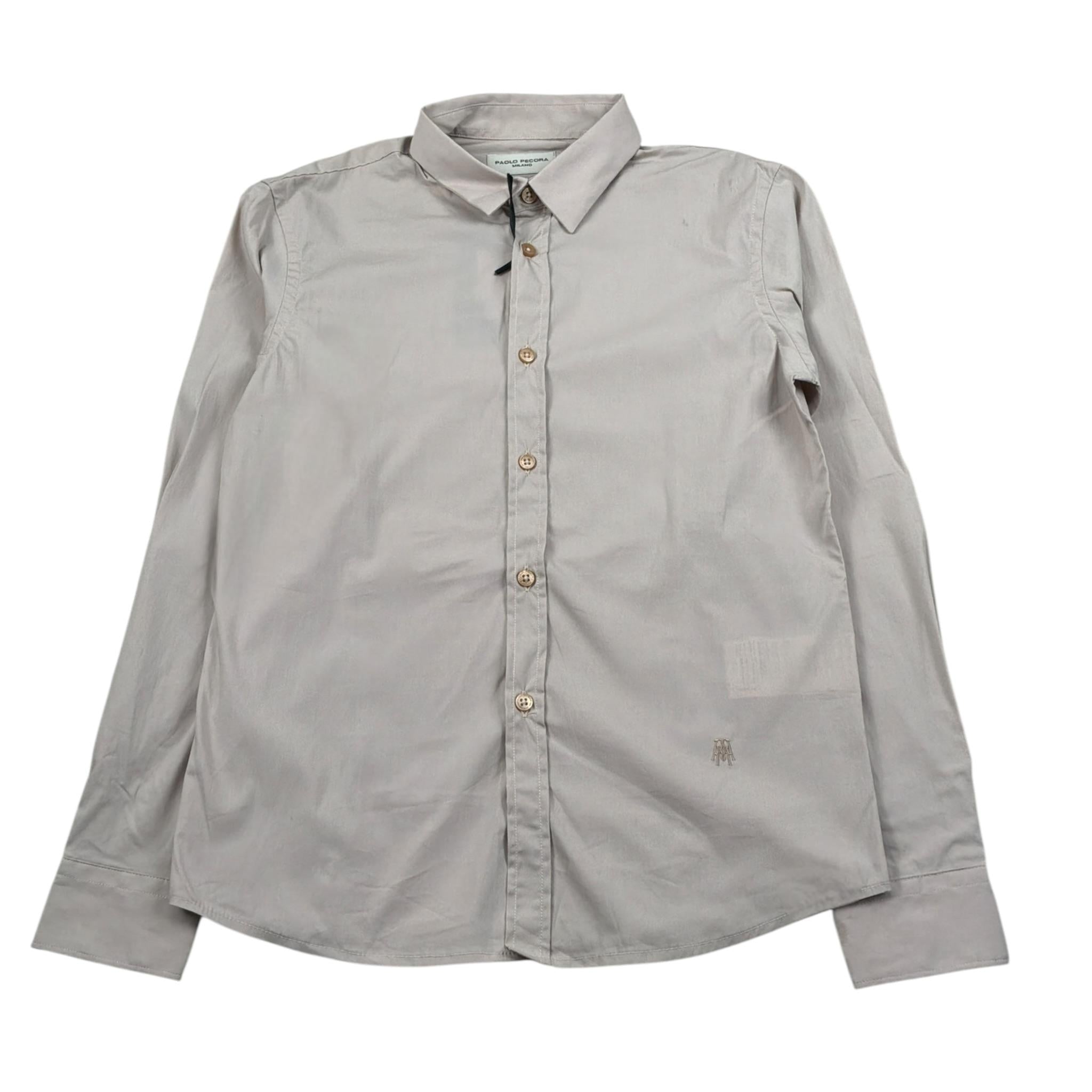 Paolo Pecora Camicia Manica Lunga tinta unita Fango per Bambino PP2888 FANGO PAOLO PECORA 