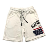 G2Firenze Bermudashorts aus einfarbigem Fleece mit Kontrastdruck in Weiß für Jungen