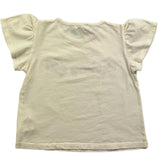 Babe &amp; Tess Einfarbiges T-Shirt mit Rundhalsausschnitt und Kontrastdruck, Cremefarben für Mädchen