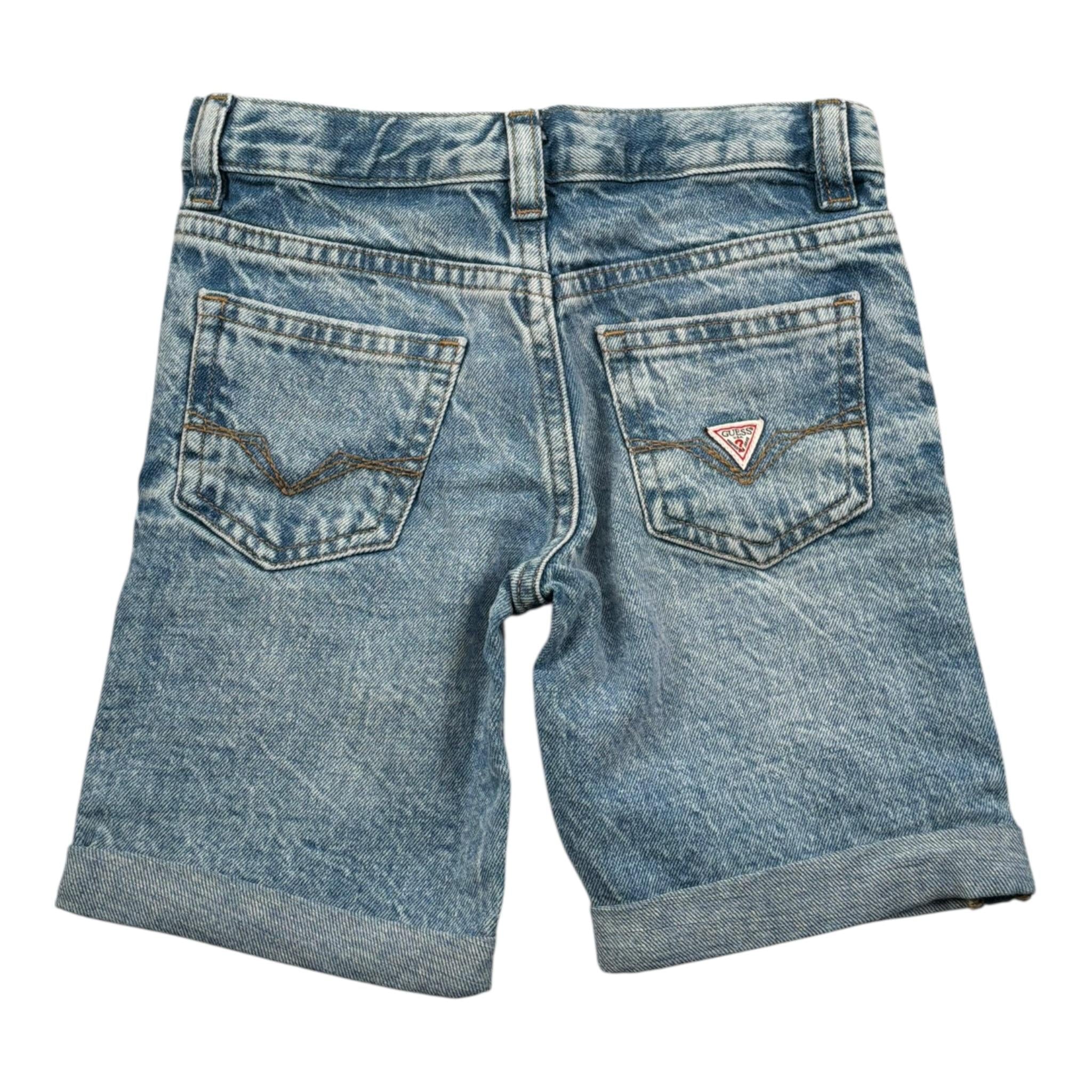 Guess Bermuda In Denim Tinta Unita con Girovita Regolabile per Neonato N5GD00D41E0XX AZZURRO GUESS 