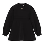 DOLCE & GABBANA abito tinta unita con logo Nero per Bambina L5JD3J NERO DOLCE & GABBANA 