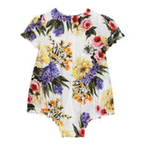 Dolce &amp; Gabbana Blumendruck Halbarm Strampler Weiß für Baby Mädchen