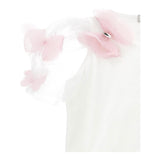 Monnalisa T-Shirt Tinta Unita con Applicazioni per Bambina 71E605 BIANCO MONNALISA 