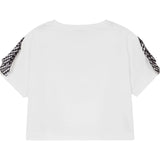 Monnalisa T-Shirt Girocollo Tinta Unita con Stampa Cuore per Bambina 119605 BIANCO MONNALISA 