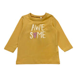 Name.It Shirt Einfarbig Rundhalsausschnitt Mit Gelbem Aufdruck Für Baby Mädchen