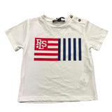 Please T-Shirt Rundhals Einfarbig mit Aufdruck Weiß für Neugeborene