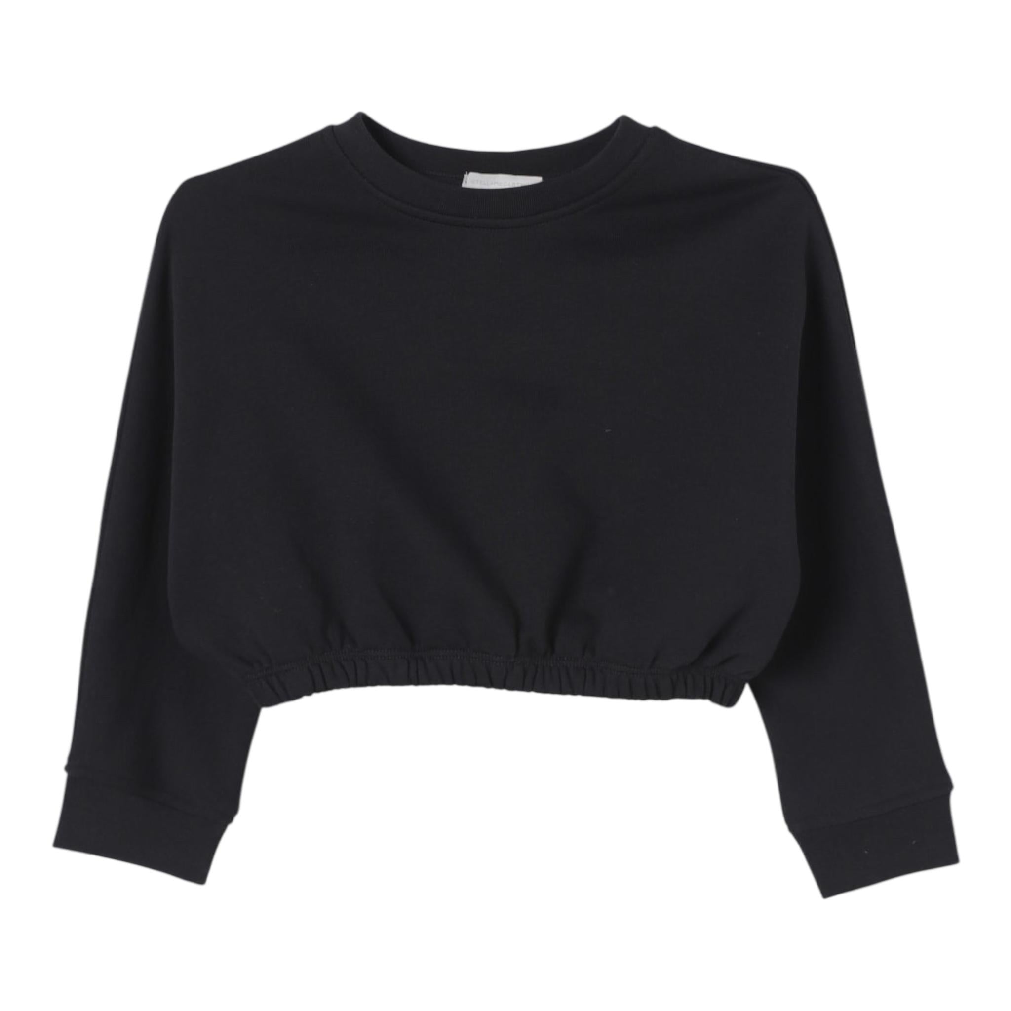 STELLA McCARTNEY felpa girocollo tinta unita con stampa retro Nero per Bambina TV4D40 NERO STELLA McCARTNEY 