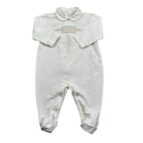 Elisabetta Franchi Tutina Manica Lunga Tinta Unita con Logo per Neonata ENTU55 PANNA ELISABETTA FRANCHI 