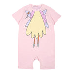 Stella Mccartney Pagliaccetto Mezza Manica Tinta Unita con Stampa per Neonata TWA021 ROSA STELLA McCARTNEY 