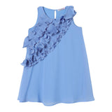 Patrizia Pepe Einfarbiges Kleid Mit Rüschen Armloch Einfarbig Hellblau Für Mädchen