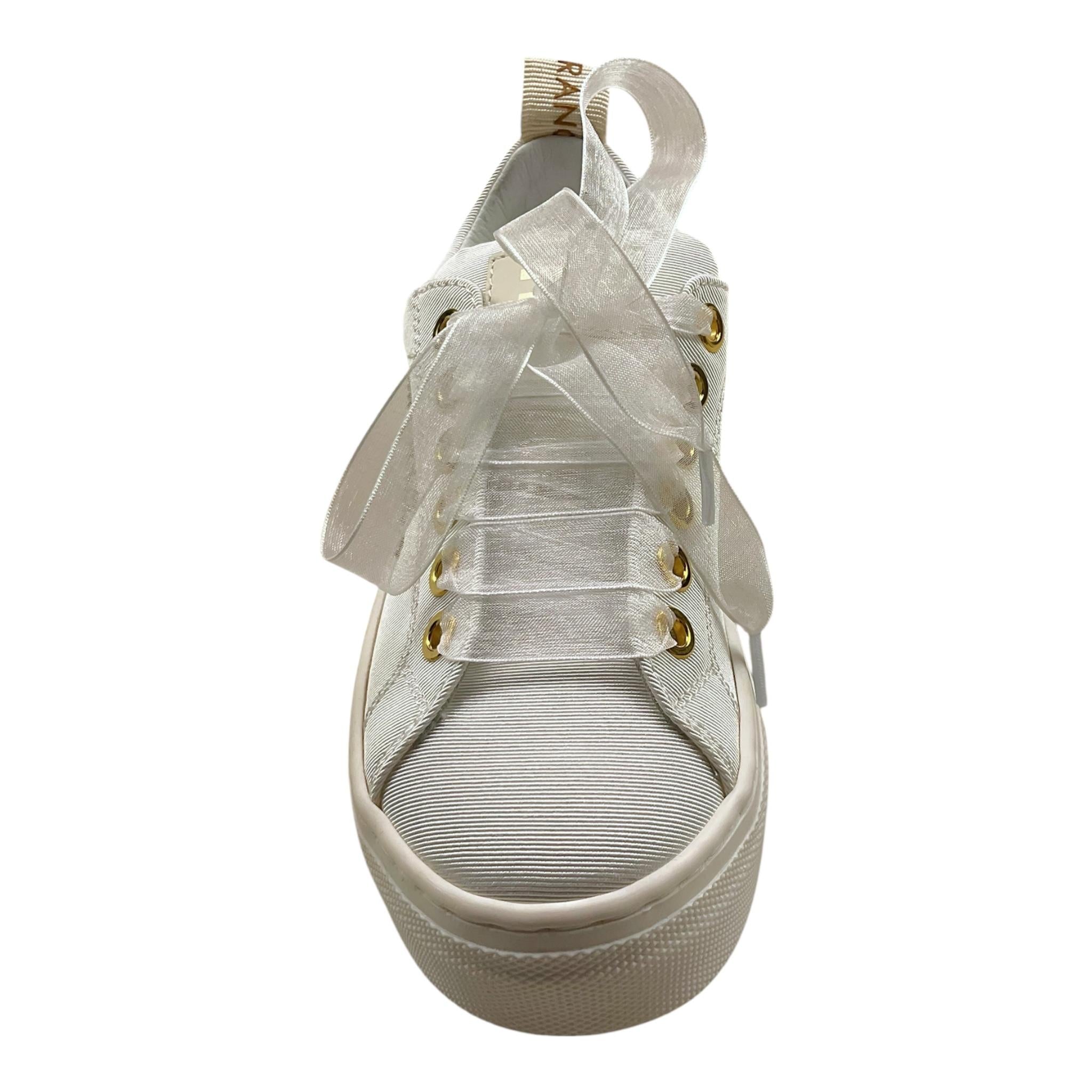 Elisabetta Franchi Sneakers Tinta Unita con Lacci E Logo per Bambina F4A9 BIANCO ELISABETTA FRANCHI 