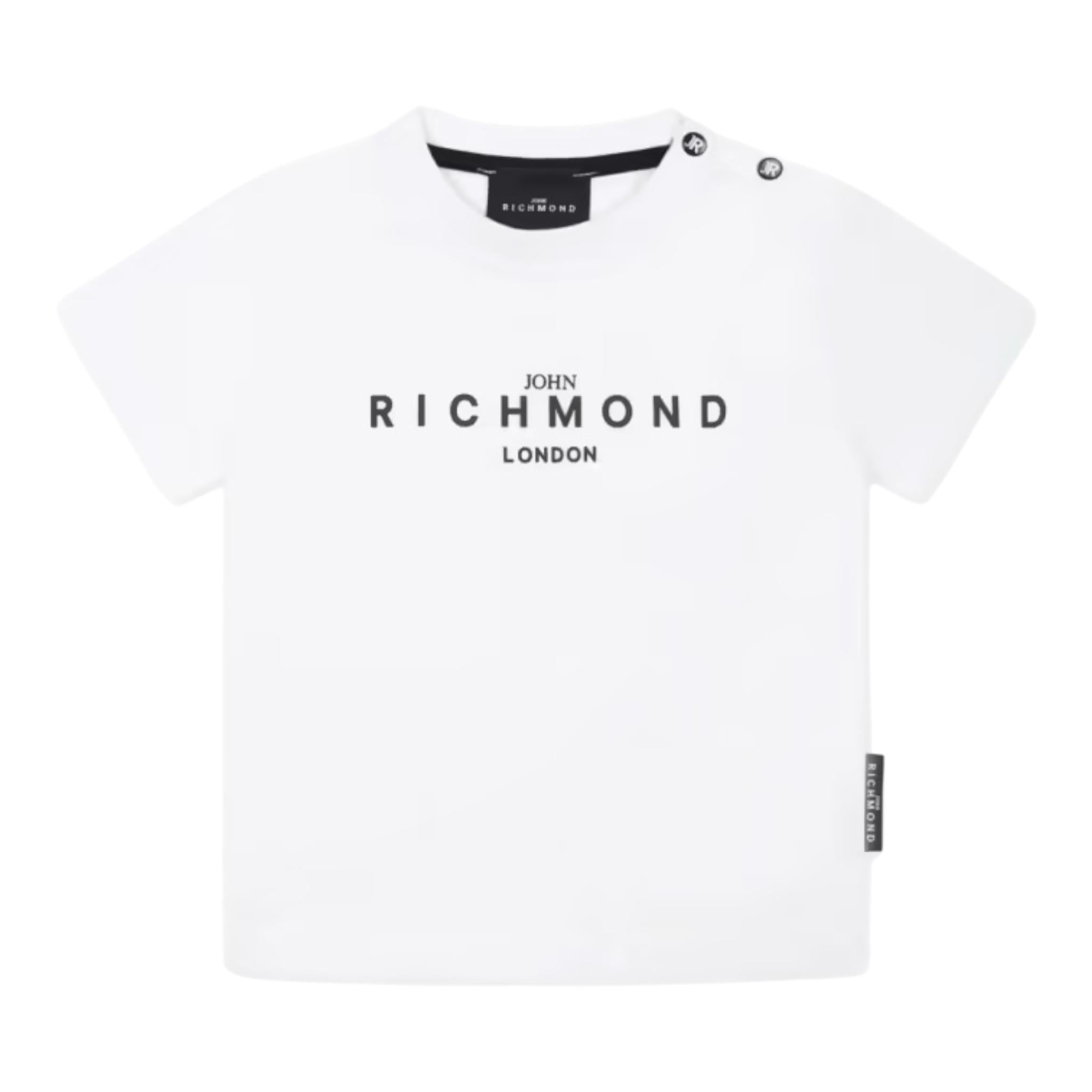 John Richmond T-Shirt Girocollo Tinta Unita con Stampa per Bambino RBP25003TSJ BIANCO JOHN RICHMOND 