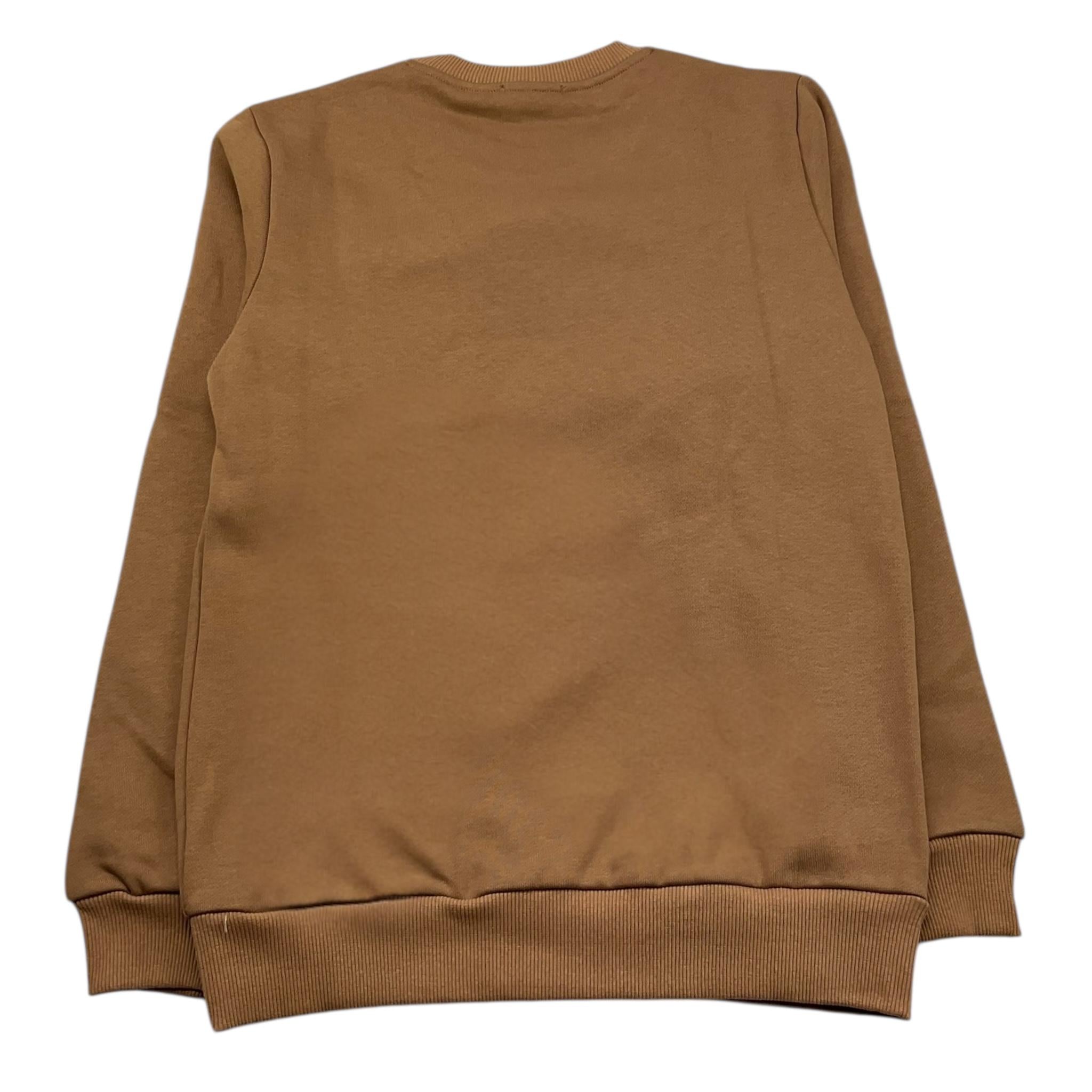 DANIELE ALESSANDRINI felpa girocollo tinta unita con stampa Beige per Bambino 1231F00103XX BEIGE DANIELE ALESSANDRINI 