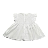 Sarabanda Camicia Tinta Unita con Balze per Bambina 0B358 BIANCO SARABANDA 