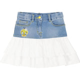 Monnalisa Gonna Tinta Unita con Girovita Regolabile per Bambina 199700 AZZURRO/BIANCO MONNALISA 